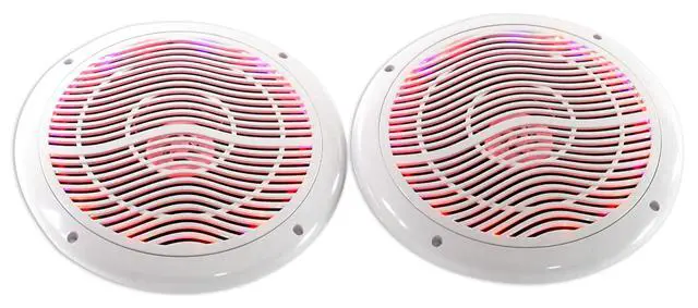 Alt view image 7 of 7 - RMC80LW 8" 2-Way Marine Speakers, CEA Compliant, 4 Ohm, 4-Pack | 800W Peak/200W RMS, Multi Color LED with Remote, Waterproof, Includes Wire, UV Resistant, Rubber Surround, for Boat, White