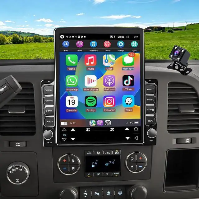 Main image of Android 15 Upgrade Car Radio for Chevy Silverado 1500 2500 3500 2007-2014 | Double Din Car Stereo w/CarPlay Android Auto,9.7" Touch Screen Head Unit GPS Navi WiFi Bluetooth FM/RDS SWC Backup Camera