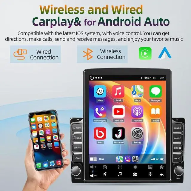 Alt view image 5 of 7 - Android 15 Upgrade Car Radio for Chevrolet Silverado 2500 1999-2006 | Double Din Car Stereo w/CarPlay Android Auto,9.7" Touch Screen Head Unit GPS Navi WiFi Bluetooth FM/RDS SWC Backup Camera