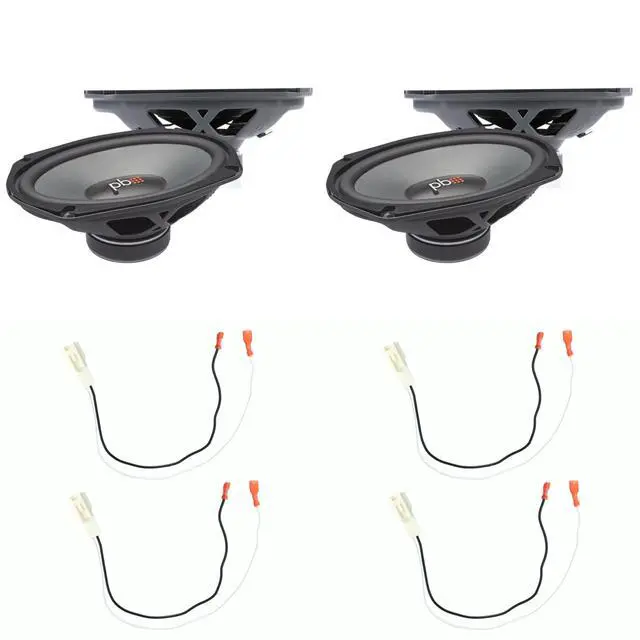 Main image of OE-690D 6x9 3-Way 100W RMS Speaker Toyota Harness Bundle | 6x9 in 3-way speakers rated 100W RMS and 300W max with dual 4 ohm voice coils and 72-8104 harness