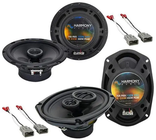 Main image of Fits Honda Prelude 1997-2001 6.5" and 6x9 Speakers Package | Rhythm Series R65 plus R69 combo, plug-in factory harness included, easy car install, 6.5 inch size