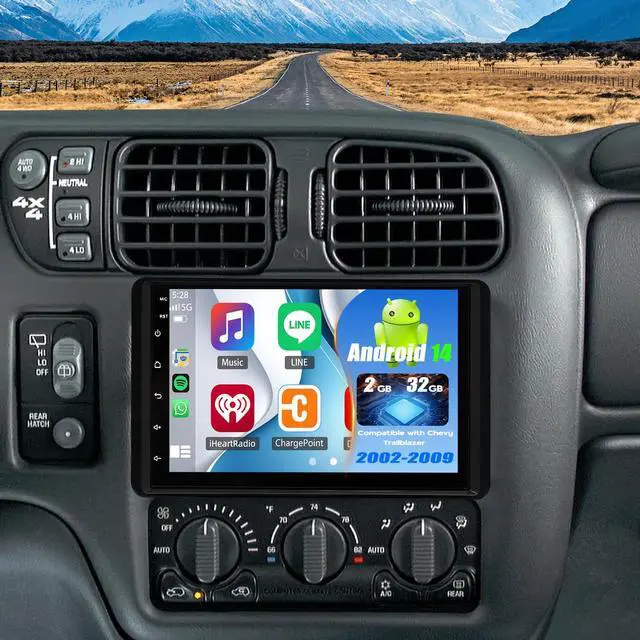 Main image of Double Din Car Stereo Upgrade Radio for Chevy Trailblazer 2002-09 | Android 14 2G+32G 7" Touchscreen Wireless Carplay Android Auto GPS WiFi Bluetooth RDS SWC Mirrorlink Mic Backup Camera