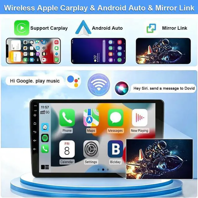 Alt view image 5 of 7 - 2+32G Double Din Car Stereo for Pontiac G6 2005-2010 Wireless Carplay Android Auto 7" Touchscreen Radio for Pontiac G6 Head Unit with Backup Camera Carplay Android Auto GPS Navigation Mirror Link