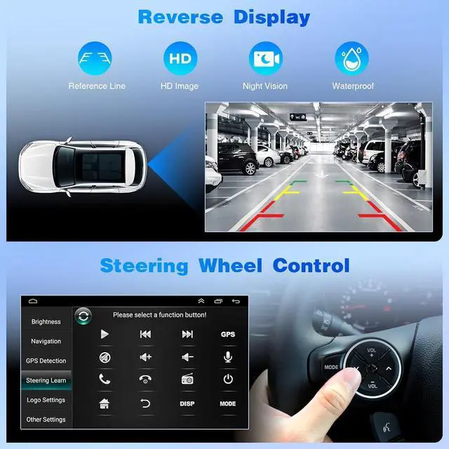 Alt view image 6 of 7 - 2+32G Double Din Car Stereo for Pontiac G6 2005-2010 Wireless Carplay Android Auto 7" Touchscreen Radio for Pontiac G6 Head Unit with Backup Camera Carplay Android Auto GPS Navigation Mirror Link