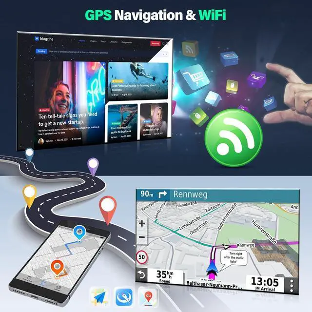 Alt view image 7 of 7 - 2+32G Double Din Car Stereo for Pontiac G6 2005-2010 Wireless Carplay Android Auto 7" Touchscreen Radio for Pontiac G6 Head Unit with Backup Camera Carplay Android Auto GPS Navigation Mirror Link