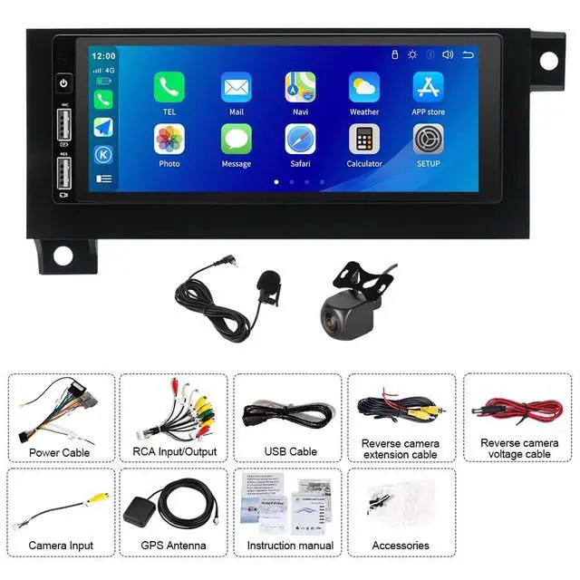 Alt view image 4 of 6 - Android 14 Car Stereo Radio for Jeep Cherokee XJ 1997-2001, 6.86'' Touch Screen Car Radio with Carplay Android Auto Bluetooth WiFi GPS SWC FM RDS DSP Mirror Link Split Screen MIC Backup Camera