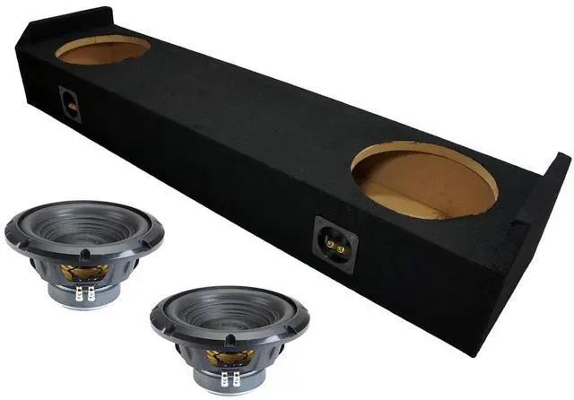 Main image of W10S4 Dual 10" Loaded Subwoofer Box Fits 2006-2014 Honda Ridgeline | Sealed car audio enclosure, 500W RMS power handling, 4 Ohm impedance, truck stereo bass bundle, 10 inch size