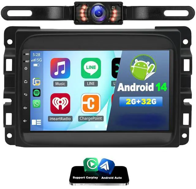 Main image of Car Stereo Upgrade Radio for Dodge Ram 1500 2500 3500 2019-2023 | Android 14 7" Touchscreen Double Din w/Wireless Carplay Android Auto GPS WiFi Bluetooth RDS DSP SWC Mirrorlink Backup Camera