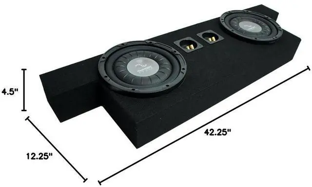 Alt view image 4 of 4 - Dual 10" Sub Box Subwoofer Enclosure Fits 2004-2012 Chevy Colorado Crew Cab | Deep bass upgrade, space-saving design, easy install, made for your midsize truck, 10 inch size