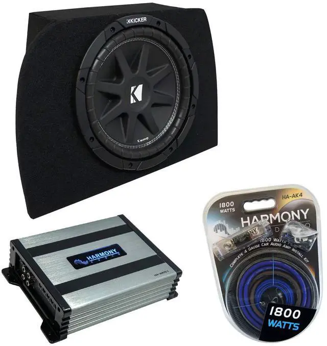 Main image of HA-A400.1 Compatible with 90-05 Mazda Miata MX-5 Convertible Single 800W Sub Amp - 1 Ohm Stable, Kicker 43C104 10" Comp C10 Series Sub 150W RMS 4 Ohm SVC Sub & MAZDA1X10-MIATA Sub Box