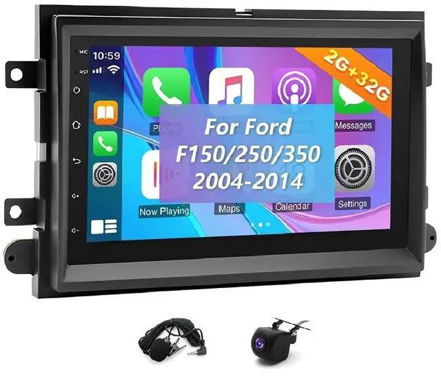Main image of 4+64G Car Radio Stereo for Ford F150/F250/F350 2004-2014, 7" Touchscreen | with Wireless CarPlay Android Auto, Car Stereo Support Bluetooth, GPS, WiFi, Backup Camera