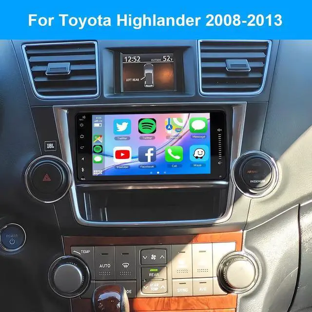 Alt view image 2 of 7 - 7 Android 14 Car Stereo for Toyota Highlander 2008 2009 2010 2011 2012 2013, Touch Screen Head Unit with Wireless Carplay Android Auto WiFi GPS Bluetooth AHD Backup Camera Microphone