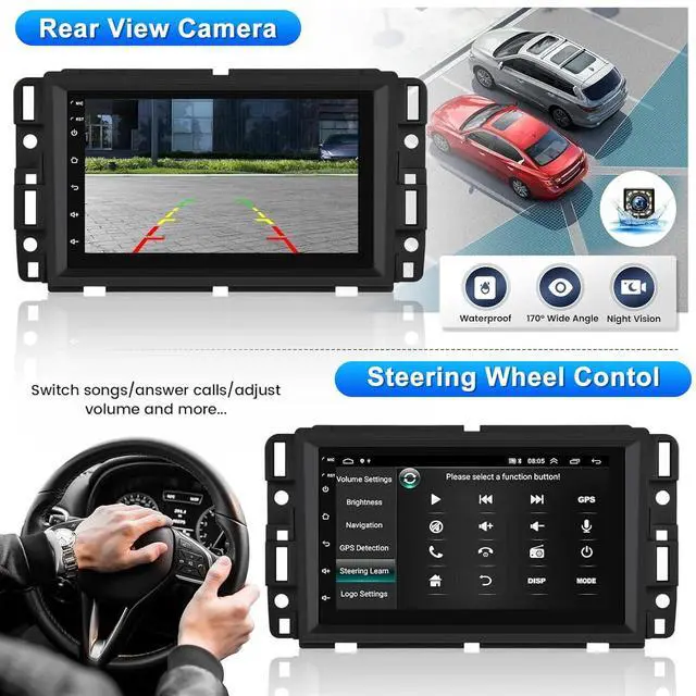 Alt view image 3 of 7 - 7'' Android 14 Car Stereo for Saturn Vue 2006 2007, GPS Navigation Wireless CarPlay Android Auto Double Din Radio with Bluetooth WiFi DSP SWC Backup Camera