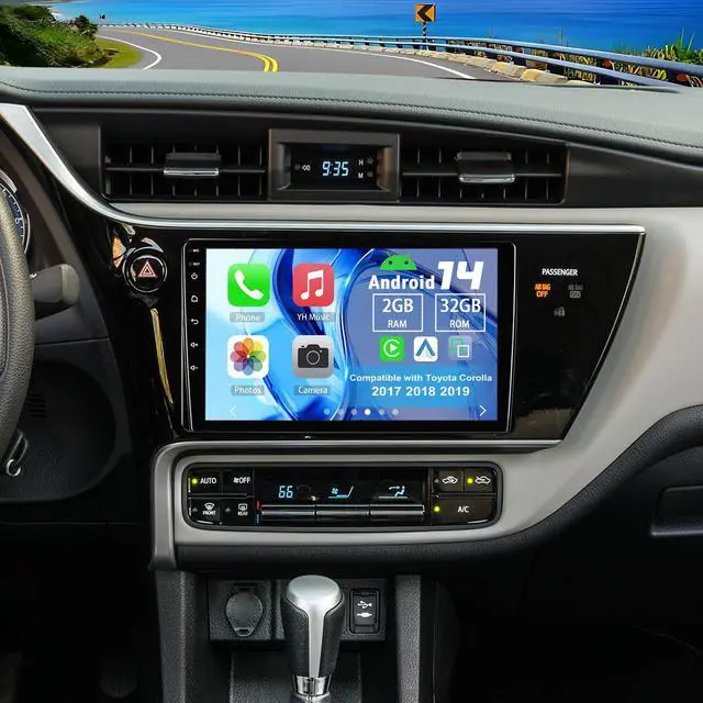 Main image of Android 14 Double Din Car Radio for Toyota Corolla 2017-2019 | 2G+32G 9" Touch Screen Car Stereo with Wireless Carplay Android Auto GPS WiFi Mic Backup Camera