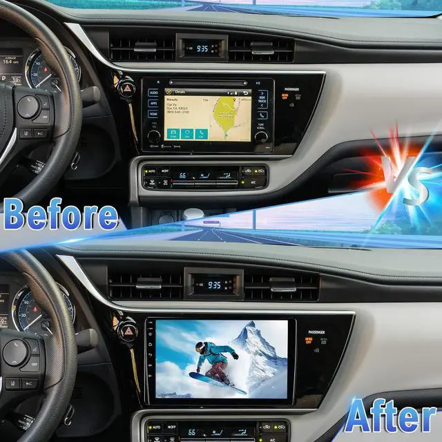 Alt view image 6 of 7 - Android 14 Double Din Car Radio for Toyota Corolla 2017-2019 | 2G+32G 9" Touch Screen Car Stereo with Wireless Carplay Android Auto GPS WiFi Mic Backup Camera