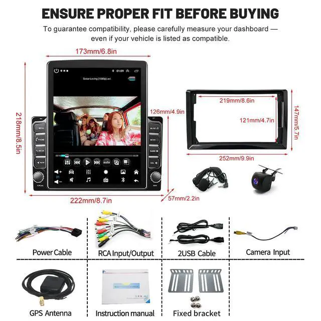 Alt view image 4 of 7 - 4+64G Android 14 Car Stereo Radio for Buick Encore 2013-2019, 9.7'' Touch Screen Double Din Radio with Carplay Android Auto GPS Navi SWC Bluetooth WiFi FM RDS DSP Mirror Link MIC Backup Camera