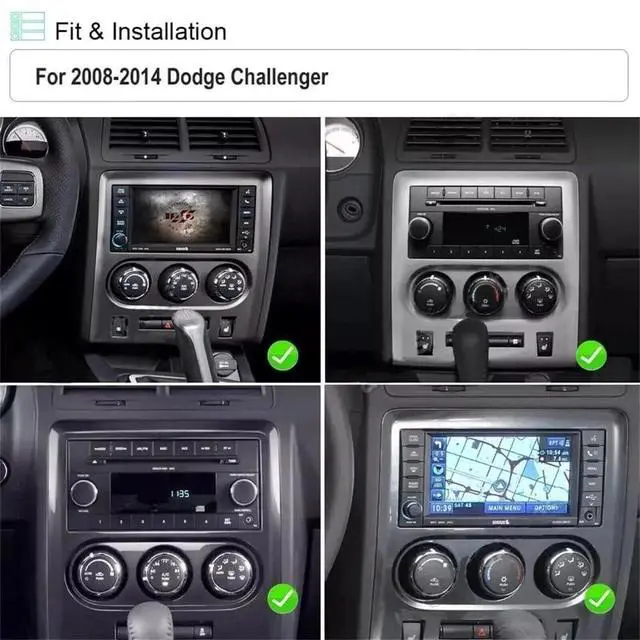 Alt view image 2 of 7 - 7 inch Touchscreen Car Stereo for Dodge Challenger 2008 2009 2010 2011 2012 2013 2014, Android 13 Car Radio with Carplay & Android Auto GPS Navigation BT Mirror Link WiFi Backup Camera 2+32G