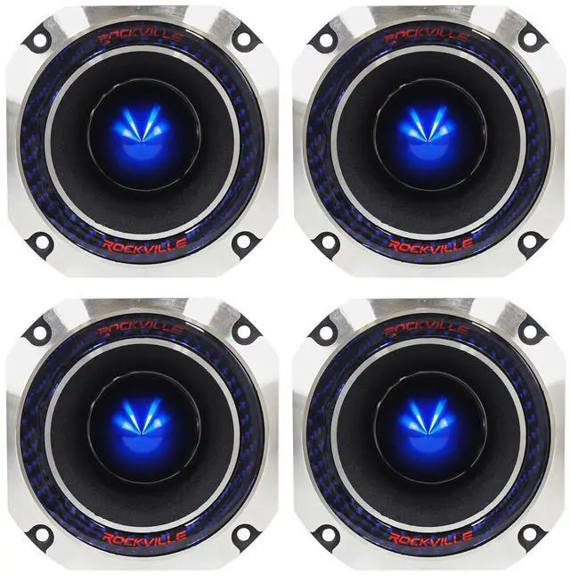 Main image of RT4 2" 8-Ohm Car Tweeter, 120W Peak/60W RMS CEA Rated, 4-Pack | Titanium Compression Horn, 2" Voice Coil, Ferro Fluid Cooling, Mylar Crossover, 110dB, 2kHz-20kHz