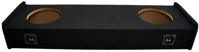 Main image of Dual 10 Inch Subwoofer Box Sealed Fits 1997-1999 Ford F150 Ext Cab ASC | Air-tight MDF enclosure shell, durable charcoal carpet, contour-cut to hug rear wall, heavy-duty terminals, fast hookup