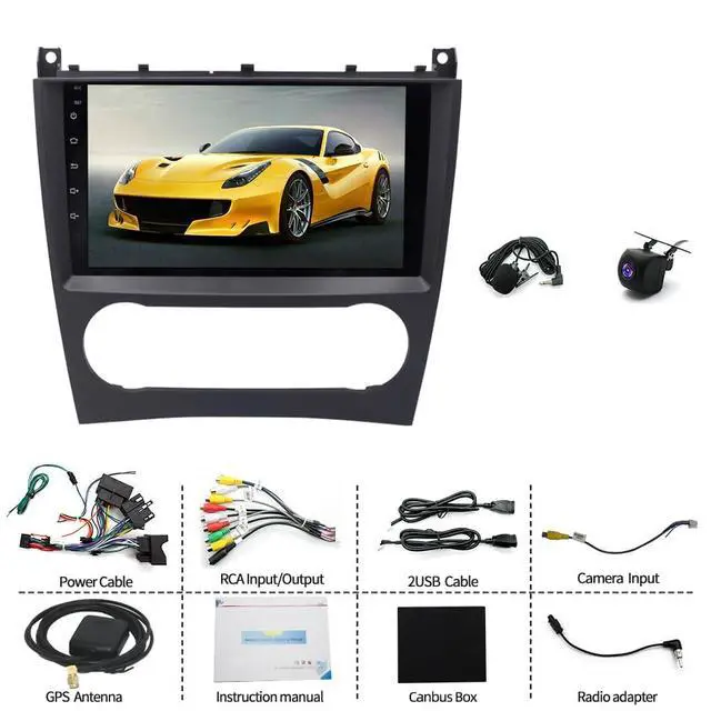 Alt view image 6 of 7 - 4+64G Car Stereo for Mercedes Benz C CLK CLC G-Class W203 W463 S204 A209 C209 2003-2009 Radio Upgrade 9 Inch Touch Screen for Mercedes Benz w203 Wireless Carplay Android Auto Backup Camera FM GPS BT