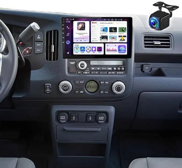 Main image of 10.1" Double Din Car Radio Stereo Upgrade for Honda Ridgeline 2006-2014 | Android 15 4+64G HD Touchscreen,Carplay & Android Auto,GPS Wifi Bluetooth SWC Mirror Link,FM Car Radio Receiver Backup Camera