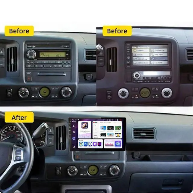 Alt view image 2 of 7 - 10.1" Double Din Car Radio Stereo Upgrade for Honda Ridgeline 2006-2014 | Android 15 4+64G HD Touchscreen,Carplay & Android Auto,GPS Wifi Bluetooth SWC Mirror Link,FM Car Radio Receiver Backup Camera