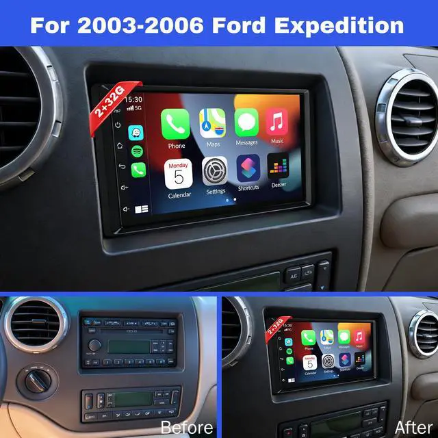 Alt view image 2 of 7 - 7" Android 13 Car Stereo Radio for 2003-2006 Ford Expedition | with Wireless CarPlay & Android Auto, Touch Carplay Screen for Car, Bluetooth/WiFi/GPS/FM/RDS/SWC/Backup Camera/Mic 2+32G