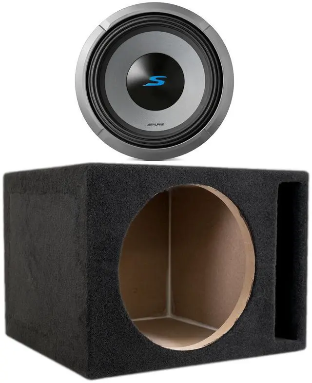 Main image of S2-W12D2 S Series 12 Dual 2-Ohm Subwoofer 1800W with SoundBox E Series Single 12-Inch Vented Subwoofer Enclosure Bundle