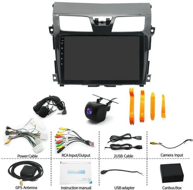 Alt view image 7 of 7 - 10" Car Stereo for Nissan Altima 2013-2015 Double Din Android 14 Car Radio | Head Unit with Carplay Android Auto 2+64G Bluetooth Navi SWC Split Screen Touch Screen GPS WiFi FM Backup Camera