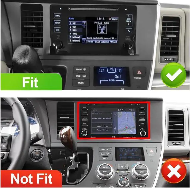 Alt view image 2 of 6 - Car Radio Fit for Toyota Sienna 2015 2016 2017 2018, 9inch Android 13 Car Stereo with Wireless CarPlay Android Auto GPS Navigation Multimedia Player Bluetooth WiFi Backup Camera 2+32GB