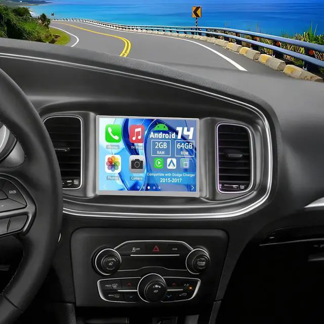 Main image of Android 14 Car Stereo Upgrade Radio for Dodge Charger 2015-2017 | 4G+64G 8.4" Touchscreen w/Wireless Carplay Android Auto GPS WiFi Bluetooth RDS DSP SWC Mirrorlink Mic Backup Camera