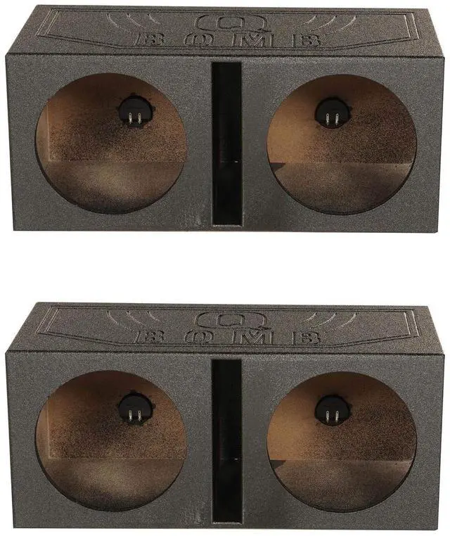 Main image of Dual 10 Inch Vented Port Subwoofer Sub Box w/Bedliner Spray (2 Pack)