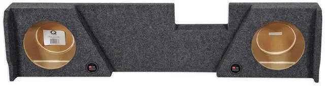 Main image of REC31 Dual 10" Sub Enclosure for 2014-2019 GMC/Chevy Double Cab | Downfire, Underseat Sub Box, Charcoal Carpet, 5/8" MDF, 0.55 Cu Ft Air Space, 4.5" Mounting Depth, Not for Crew Cab