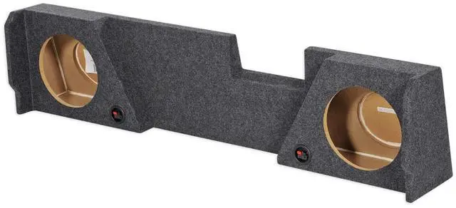 Alt view image 3 of 5 - REC31 Dual 10" Sub Enclosure for 2014-2019 GMC/Chevy Double Cab | Downfire, Underseat Sub Box, Charcoal Carpet, 5/8" MDF, 0.55 Cu Ft Air Space, 4.5" Mounting Depth, Not for Crew Cab