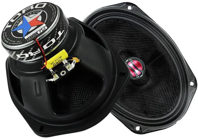 Main image of HX69 6×9 2-Way Coaxial Car Speaker Set | 200W Peak / 100W RMS Pair, 20 mm Ferro Fluid Tweeters, Glass Fiber Cones, Rubber Surrounds, Easy Upgrade