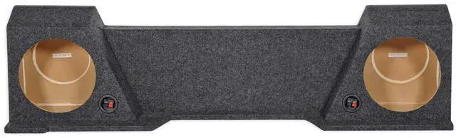 Main image of REC29 Dual 10" Downfire Sub Enclosure for 2007-13 GMC/Chevy Xcab | Underseat Sub Box, Charcoal Carpet, 5/8" MDF Wood, 0.62 Cu Ft per Sub, 5" Mounting Depth, 9" Cutout, High Transmission