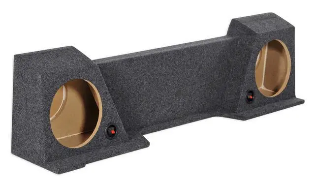 Alt view image 2 of 4 - REC29 Dual 10" Downfire Sub Enclosure for 2007-13 GMC/Chevy Xcab | Underseat Sub Box, Charcoal Carpet, 5/8" MDF Wood, 0.62 Cu Ft per Sub, 5" Mounting Depth, 9" Cutout, High Transmission