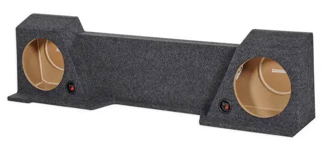 Alt view image 3 of 4 - REC29 Dual 10" Downfire Sub Enclosure for 2007-13 GMC/Chevy Xcab | Underseat Sub Box, Charcoal Carpet, 5/8" MDF Wood, 0.62 Cu Ft per Sub, 5" Mounting Depth, 9" Cutout, High Transmission