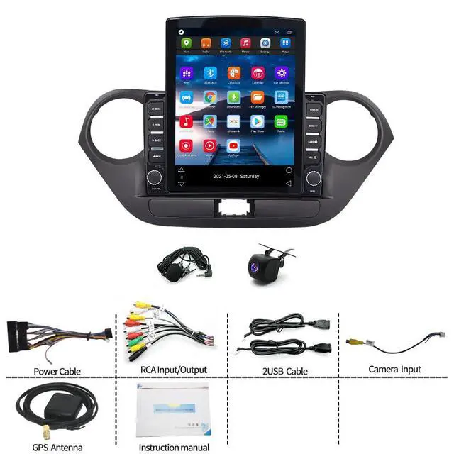 Alt view image 7 of 7 - Android 14 Car Stereo Radio for Hyun-dai Grand I10 2014-2019,9.7'' Carplay Stereo Screen with Wireless Carplay Android Auto,4+64GB Wireless Carplay Radio Support GPS Bluetooth Backup Camera