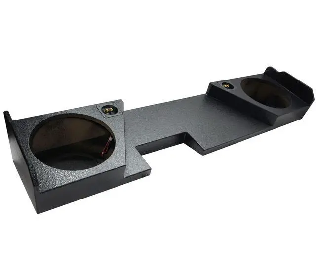 Alt view image 3 of 4 - Dual 12" Rhino-Coated Sub Box Fits 14-18 GMC Sierra Double Cab ASC | Precision-Cut MDF Subwoofer Construction, Bolt-In Truck Install, Tough Carpet Finish, 2015 Air-Tight Design, 12 Inch Size