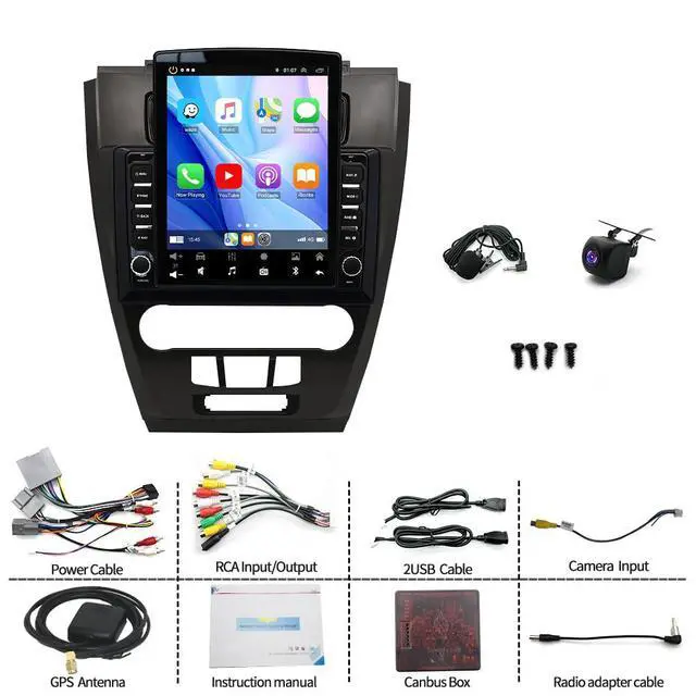 Alt view image 5 of 7 - Android 14 Double Din Car Radio for Ford Fusion 2010-2012 | 4G+64G 9.7" Touch Screen Car Stereo with Wireless Carplay Android Auto GPS WiFi Mic Backup Camera