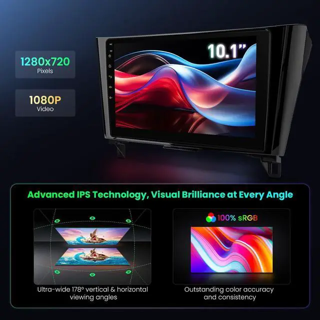 Alt view image 3 of 7 - Android 14 Car Stereo for Nissan X-Trail Rogue Qashqai 2014-2018, 10.1 Inch IPS Touch Screen Car Radio GPS Navigation Bluetooth Built-in DSP Support Wireless CarPlay Android Auto 4G LTE(4+64GB)