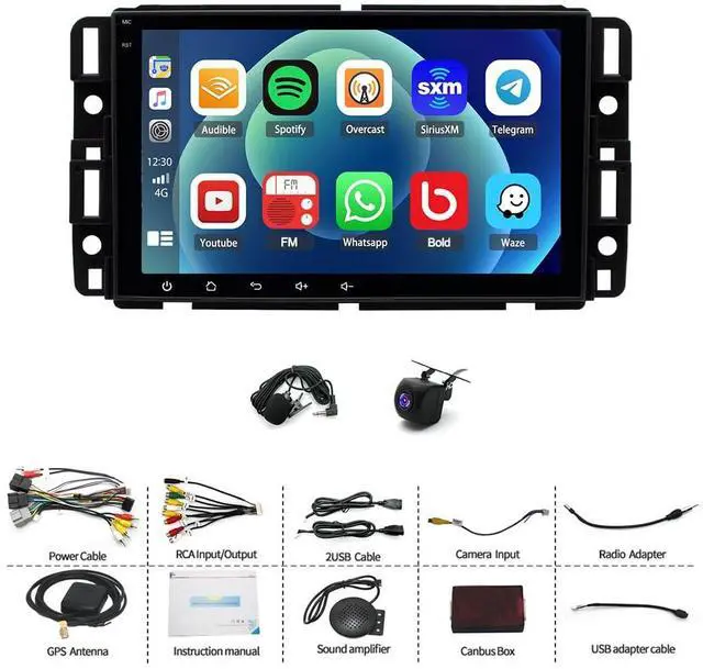 Alt view image 7 of 7 - 4G+64G Car Stereo Upgrade for Chevy Express 2500 3500 4500 2008-2024 with Wireless CarPlay Android Auto, 8" Touchscreen Android 14 Double Din Car Radio with Bluetooth GPS WiFi FM RDS SWC Backup Camera