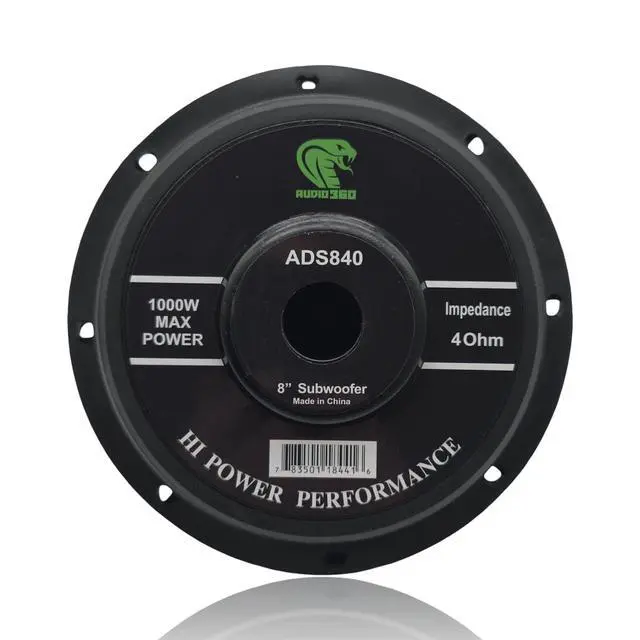 Alt view image 6 of 7 - ADS840 8" Shallow Mount Subwoofers, 2000W Peak Power, 4-Ohm Impedance, Compact Design - Perfect for Limited Space Installations - Bundle of 2 Subwoofers