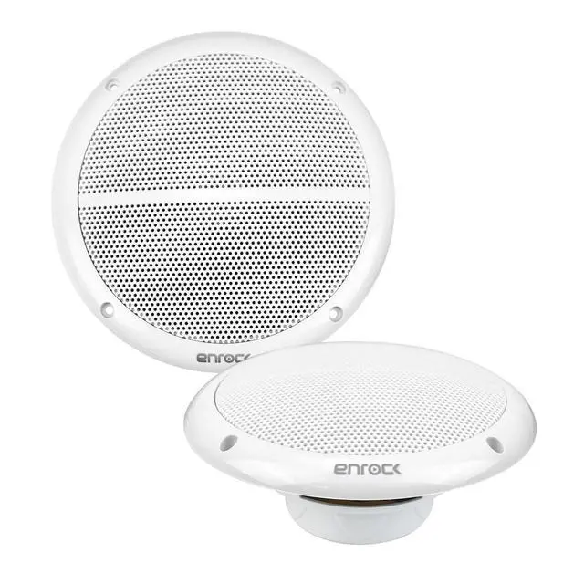 Alt view image 4 of 6 - In-Dash Marine Boat Bluetooth Radio USB CD Receiver Bundle, Cover with pair Enrock 6.5" White Stereo Speakers, 18g 50ft Marine Speaker Wire