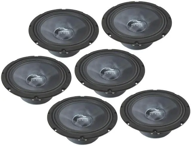 Main image of Carbon Midbass Midrange Speakers 8 Inch 4 Ohm 3 Pairs HA-CMB8 | Punchy low end and clear vocals, pro triple set for multi door builds, drop in fit for standard cutouts