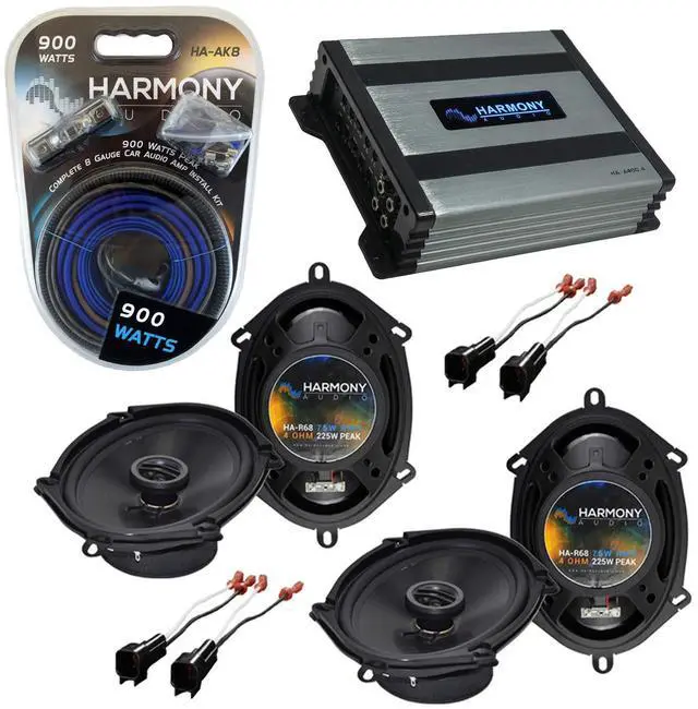 Main image of Fits Ford Ranger 1998-2011 R68 Speaker Upgrade A400.1 Amp | Rhythm Series 5x7 6x8 drivers, 225 Watt rating, factory replacement set, restores clear stock sound, 1998 door bundle