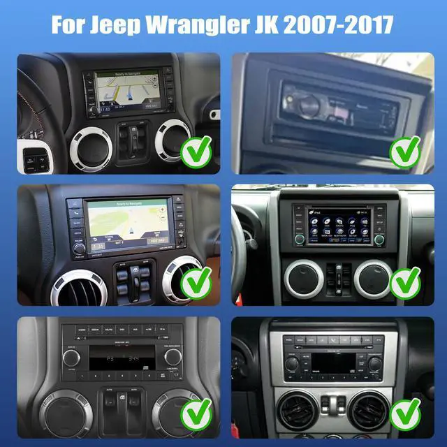 Alt view image 2 of 7 - Double Din Car Stereo Upgrade Radio for Jeep Wrangler JK 2007-2017 | Android 14 2G+32G 10" Touchscreen with Carplay Android Auto GPS WiFi Bluetooth RDS DSP SWC Mirrorlink Mic Backup Camera