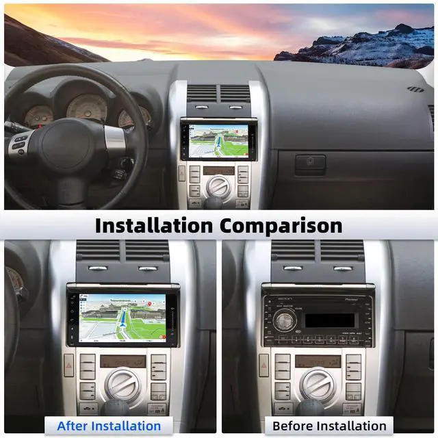 Alt view image 2 of 7 - 7'' Upgrade Radio for Scion tC 2005-2010 with Wireless Carplay Android Auto | Car Stereo Touchscreen Support WiFi GPS Bluetooth/FM/Back-up Camera/SWC/Split Screen