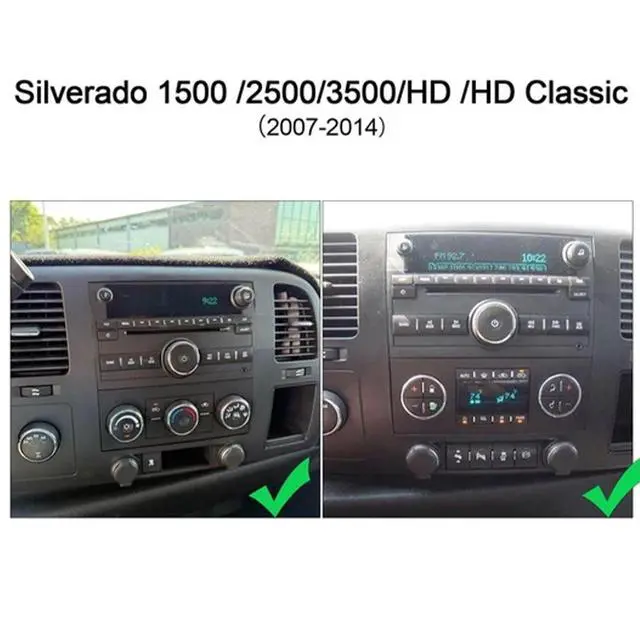 Alt view image 2 of 7 - 8 inch Touchscreen Car Stereo Fit for Chevy Silverado 2007-2013, Android 13 Double Din Car Radio with Carplay & Android Auto in-Dash Navigation BT Mirror Link WiFi 2+64G
